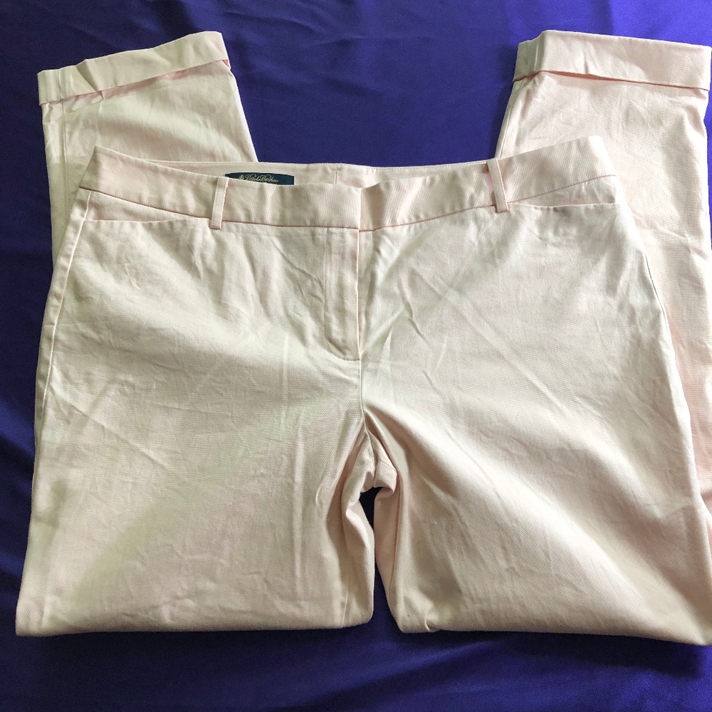 📌 Brooks Brothers Cotton Light Rose Pants with Turn-Up